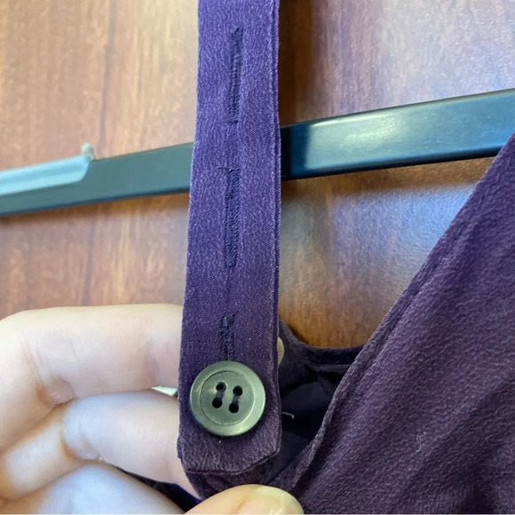 MADEWELL Purple Silk Cold Shoulder Dress Size 6 - Picture 7 of 8